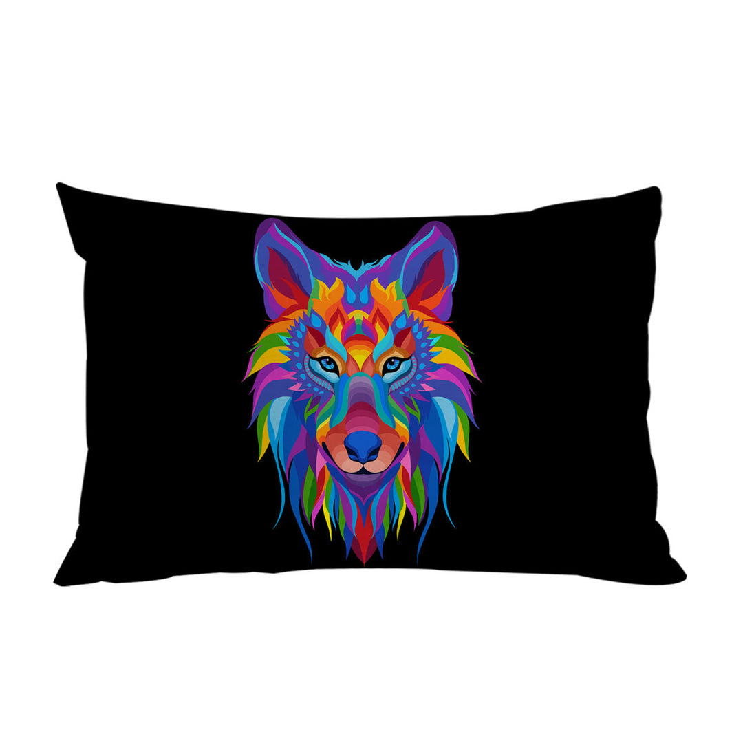 Colorful Wolf Face Pillowcase