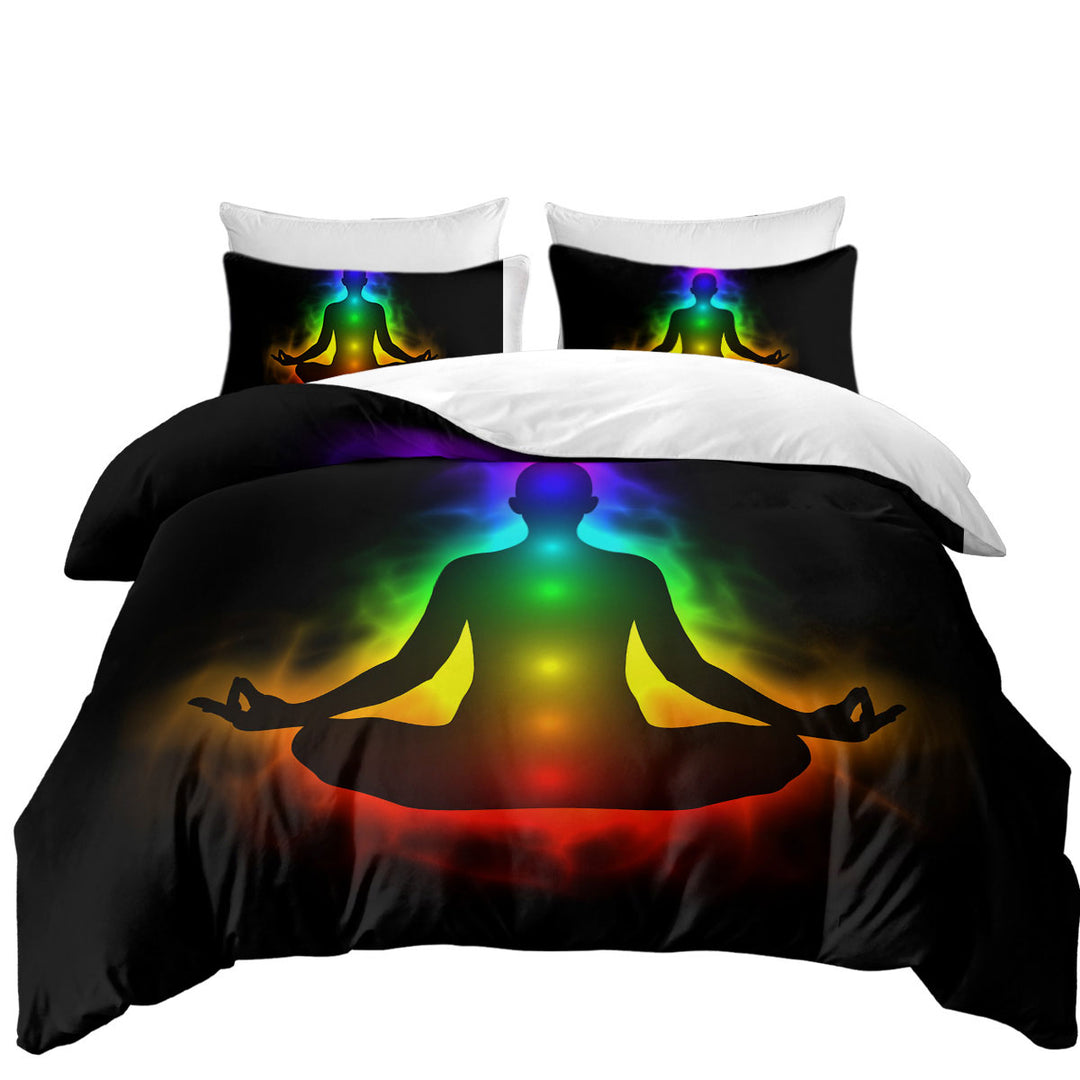 Comforter Cover with Colorful Spiritual Aura Buddha