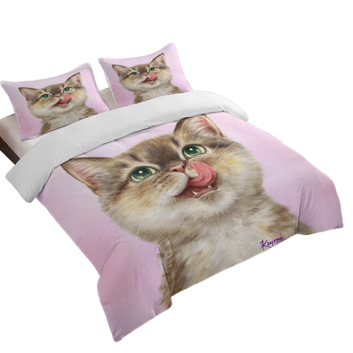Comforter Cover with Cute Cats the Hungry Kitten