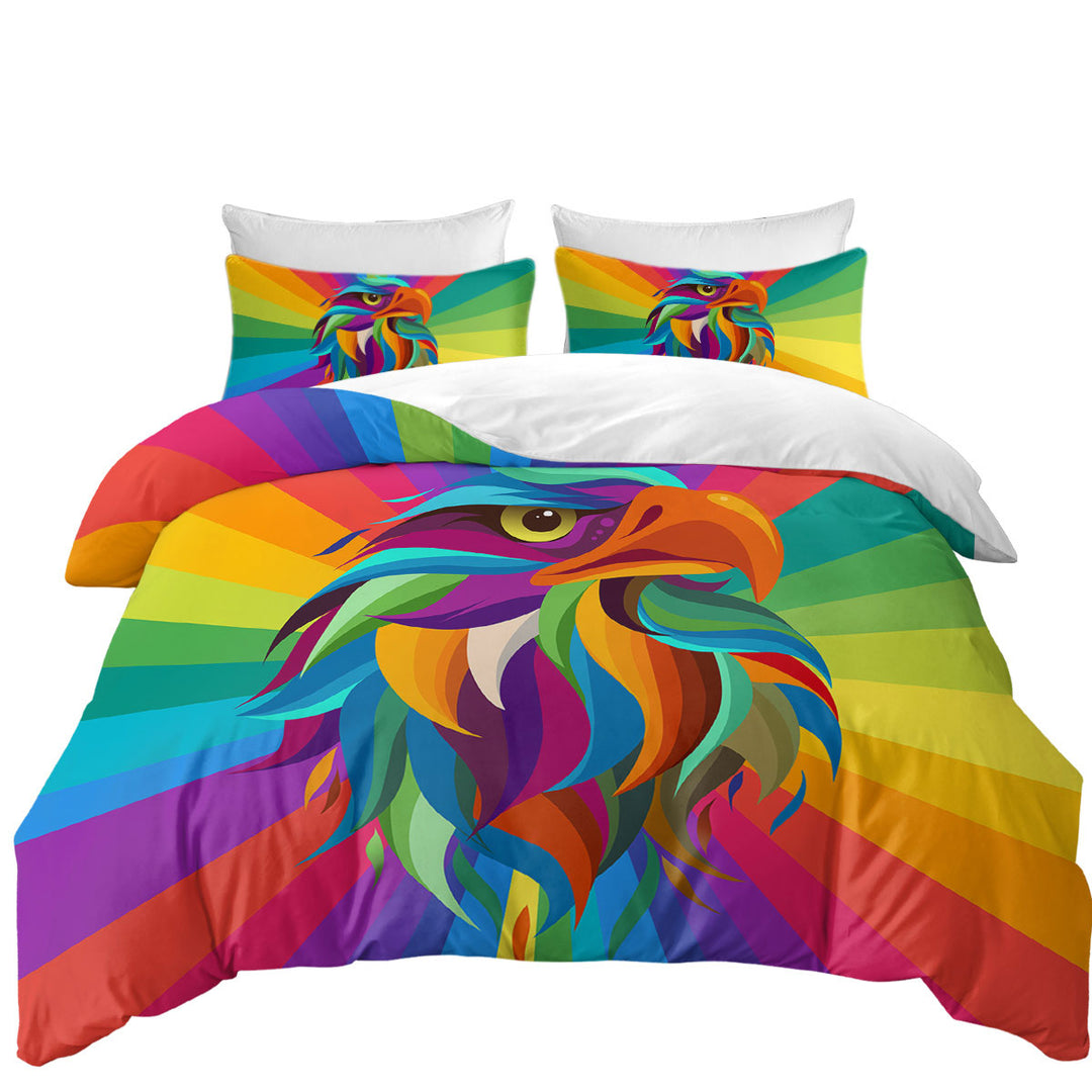 Comforter Cover with Multi Colored Eagle Head