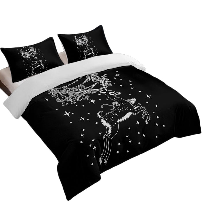 Comforter Cover with Sparkling Christmas Spirit Cute White Tailed Deer