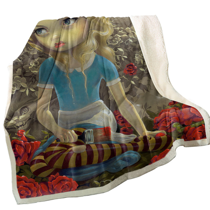 Cool Alice Sofa Blankets Art Painting the Roses Red