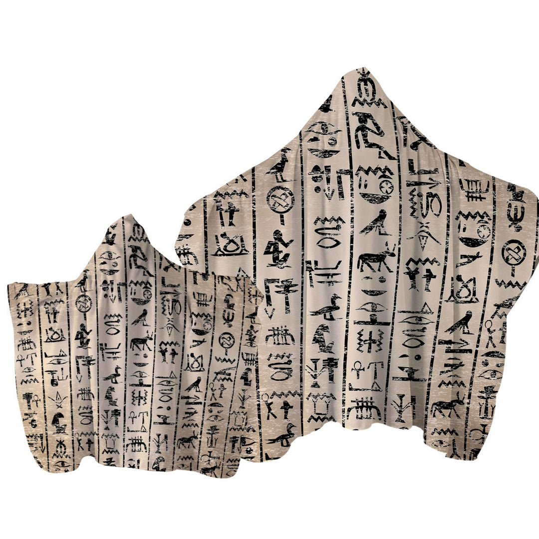 Cool Ancient Symbols Hooded Beach Towel
