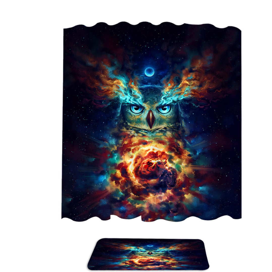 Cool Art Aurowla Space Owl Shower Curtain