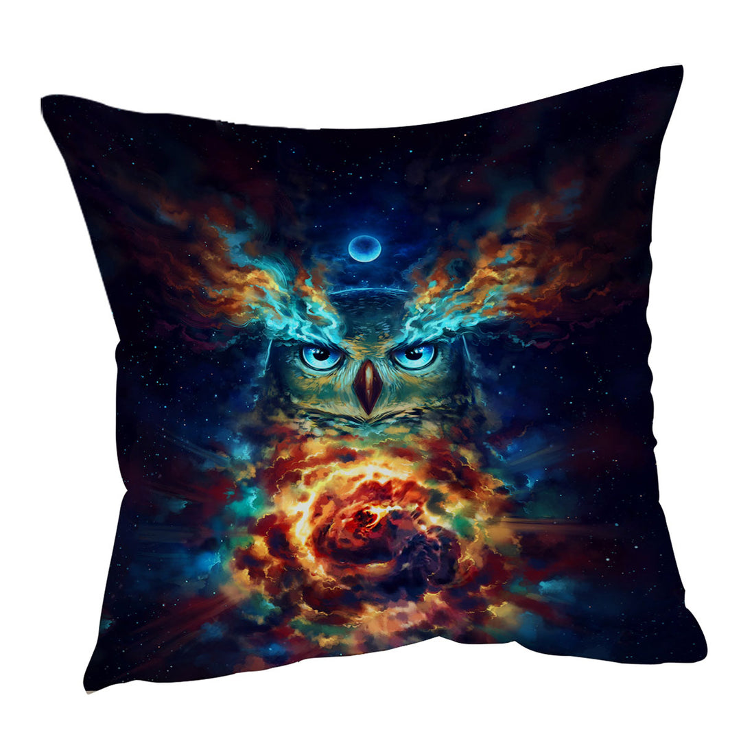 Cool Art Aurowla Space Owl Throw Pillow