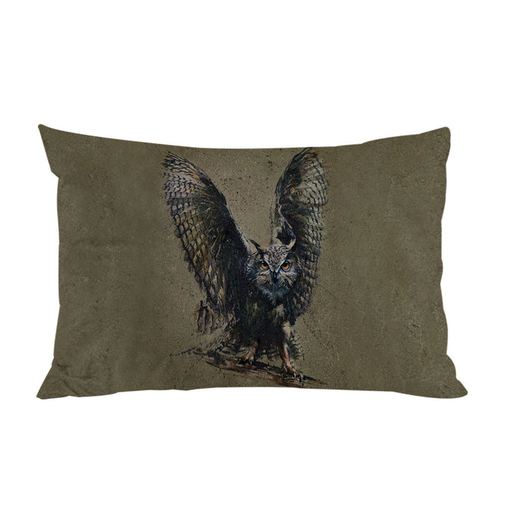 Cool Art Owl Painted on Concrete Pillow Cases