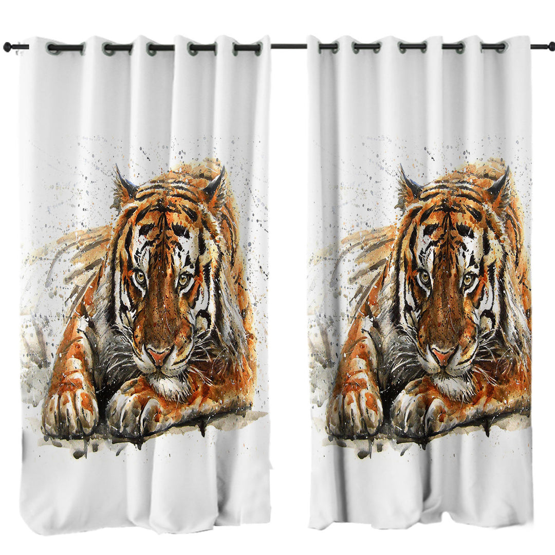 Cool Art Painting Tiger Drapes and Curtains