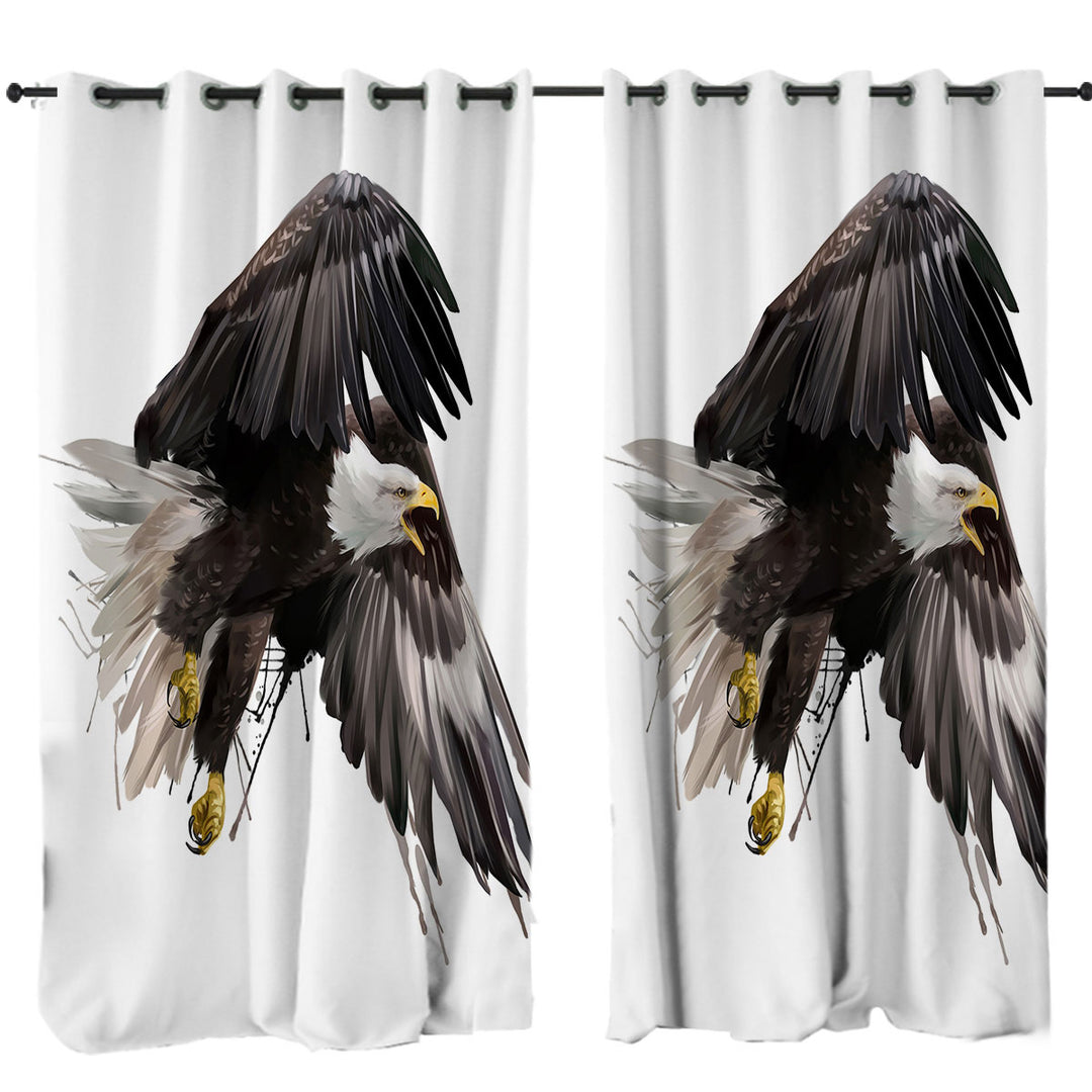 Cool Artistic Paint Dripping Strokes Eagle Drapes