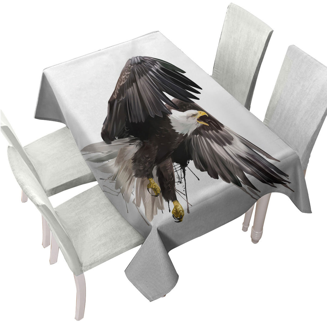 Cool Artistic Paint Dripping Strokes Eagle Table Cover
