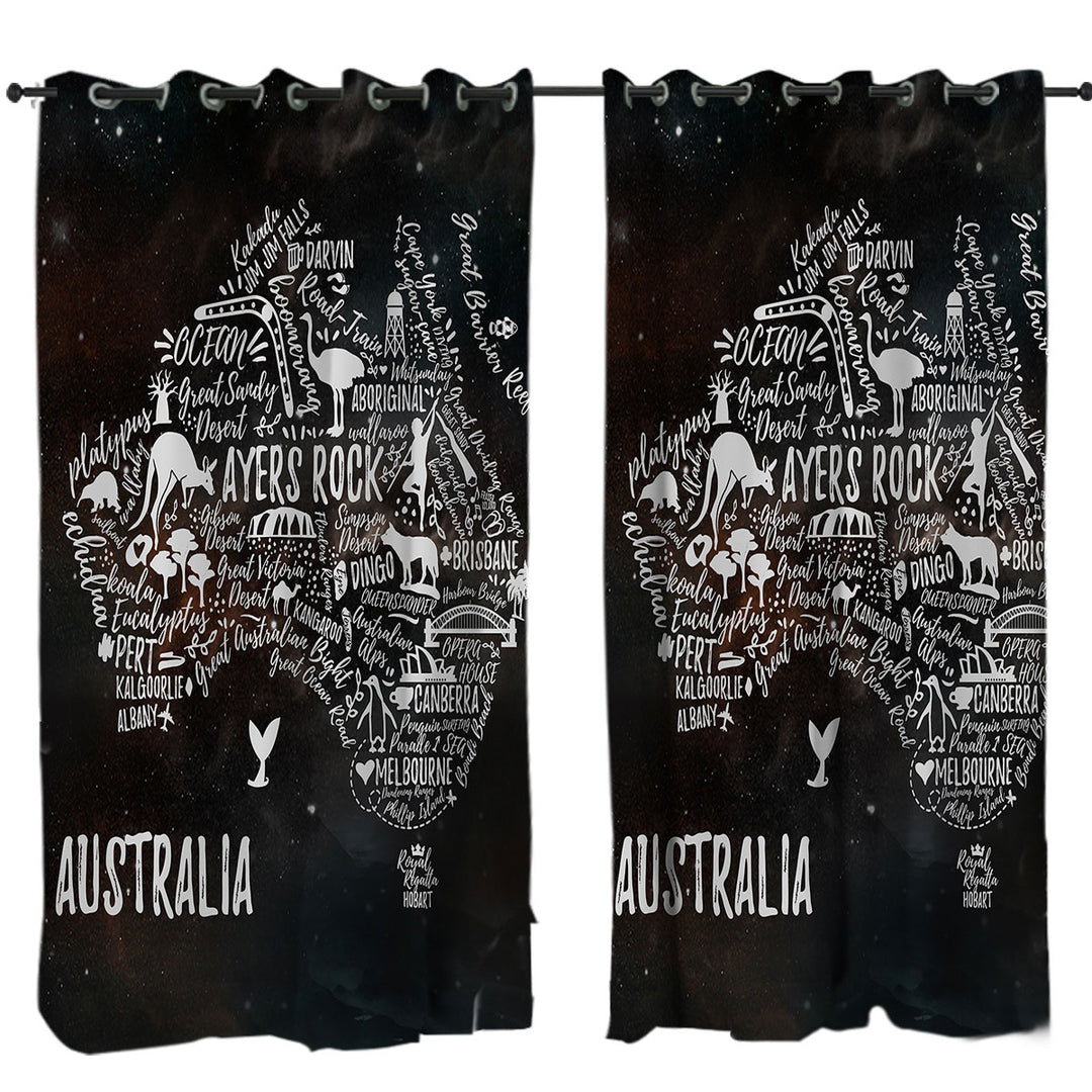 Cool Aussies The Australian Continent Curtains