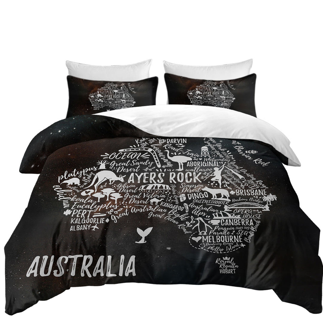 Cool Aussies The Australian Continent Duvet Cover