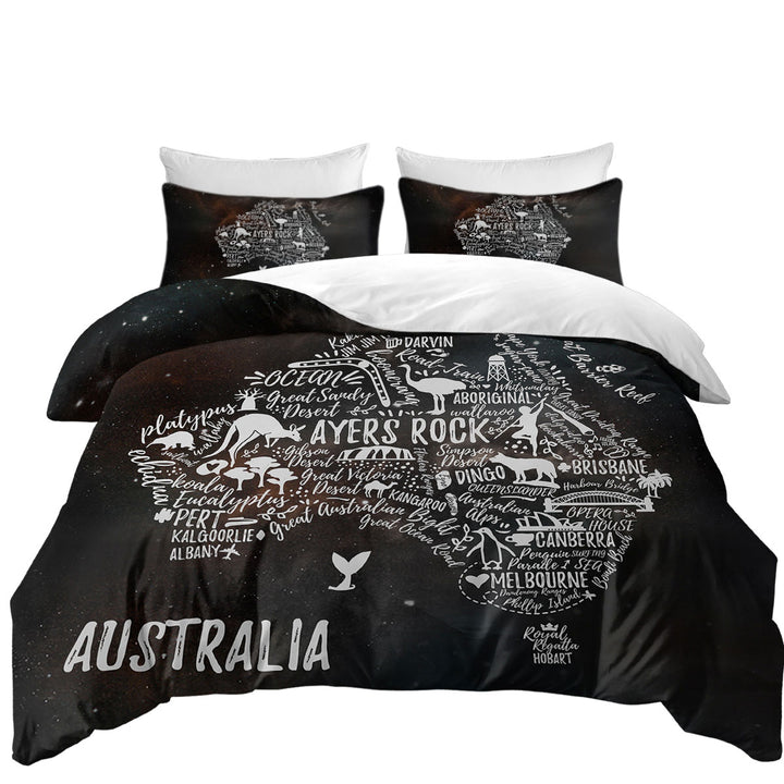 Cool Aussies The Australian Continent Duvet Cover