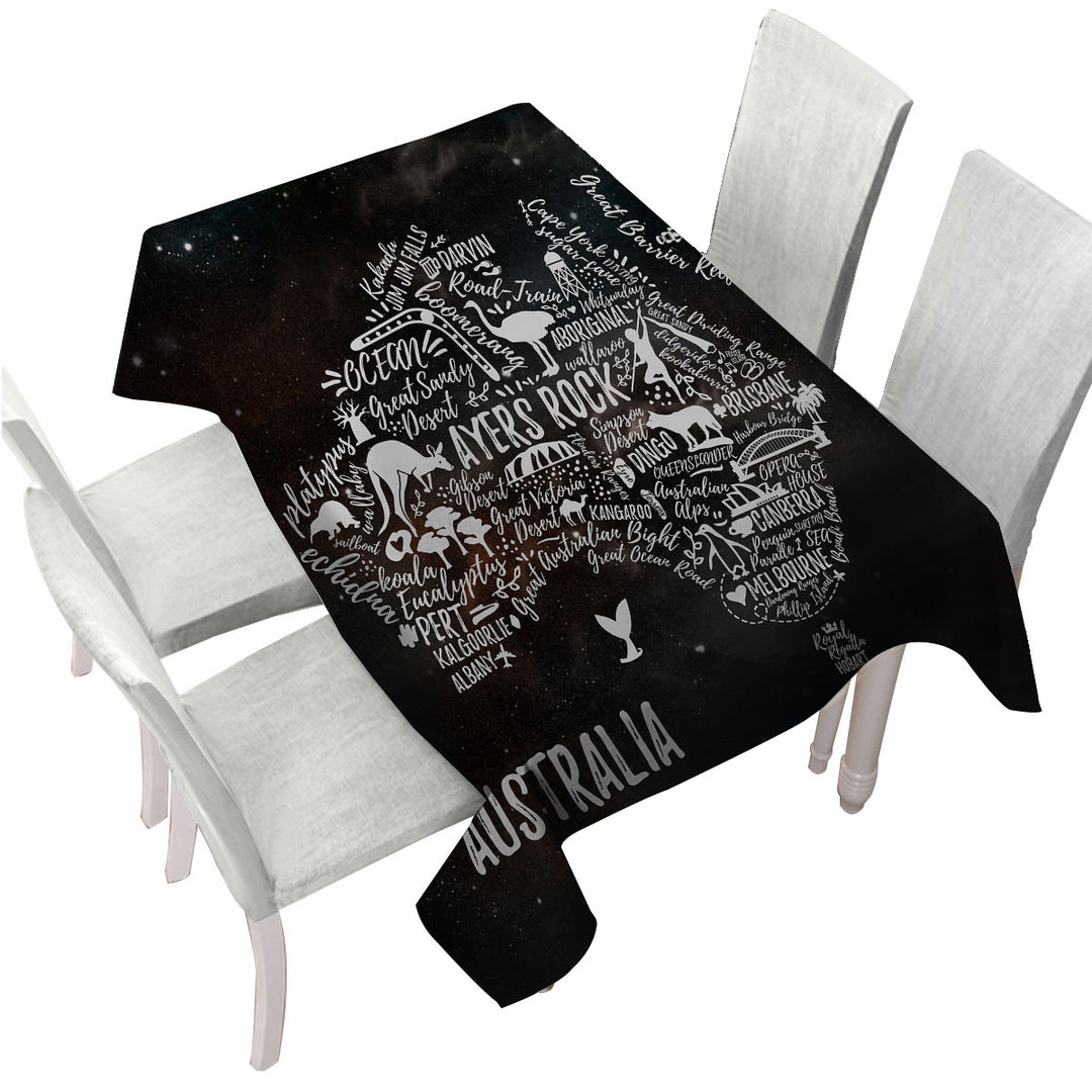 Cool Aussies The Australian Continent Tablecloths