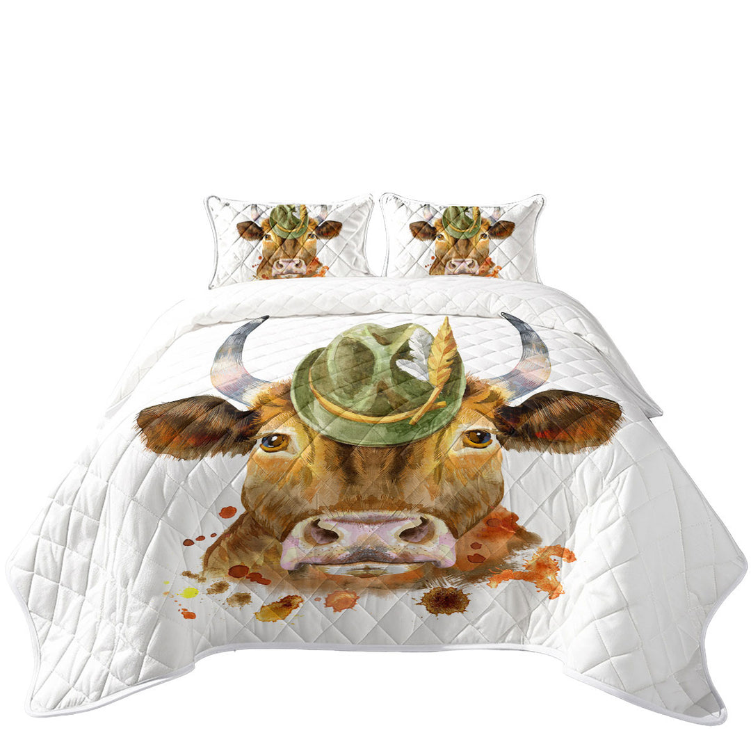 Cool Bavarian Cow Coverlet