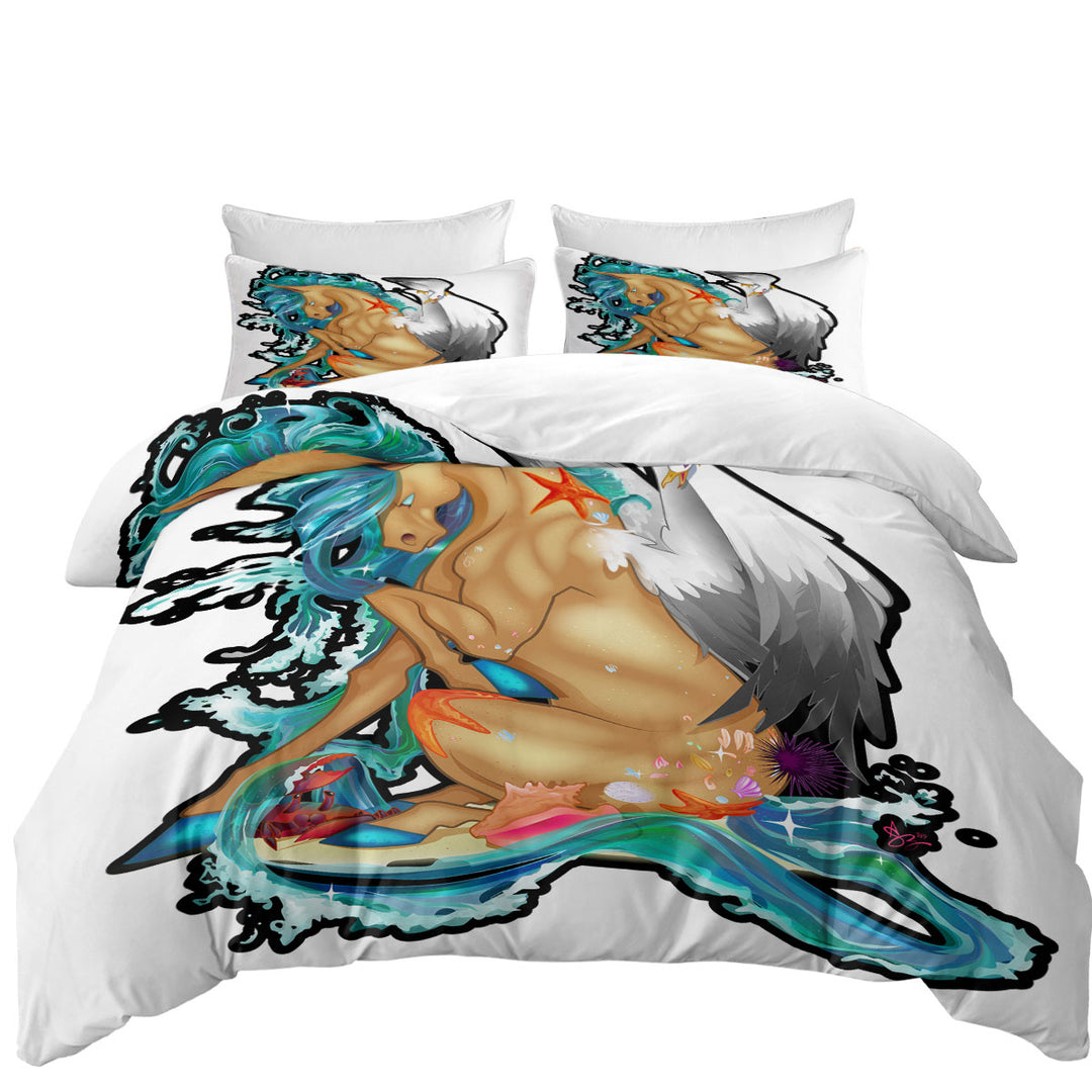 Cool Beach Ocean Rudicorn Duvet Cover set
