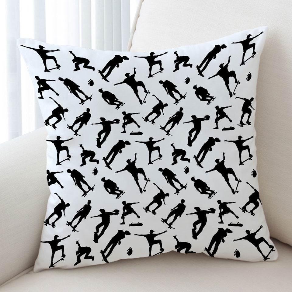 Cool Black and White Cushions Skateboarding
