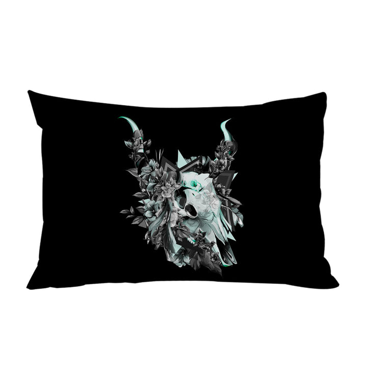Cool Black and White Floral Turquoise Bull Skull Bed Covers