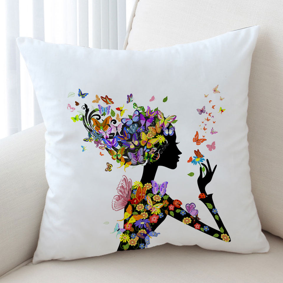 Cool Butterflies Girl Cushion