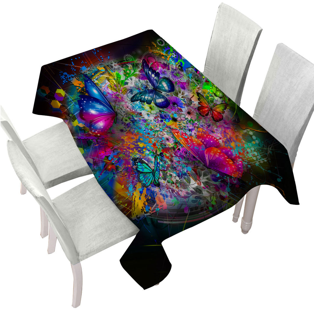 Cool Butterflies and Flowers Craziness Tablecloths