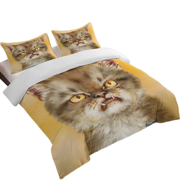 Cool Cat Art Angry Furious Kitten full Size Duvet Cover
