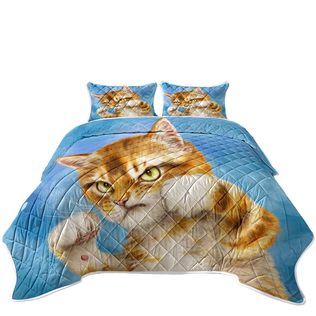 Cool Cat Designs the Fighter Kitten Coverlets