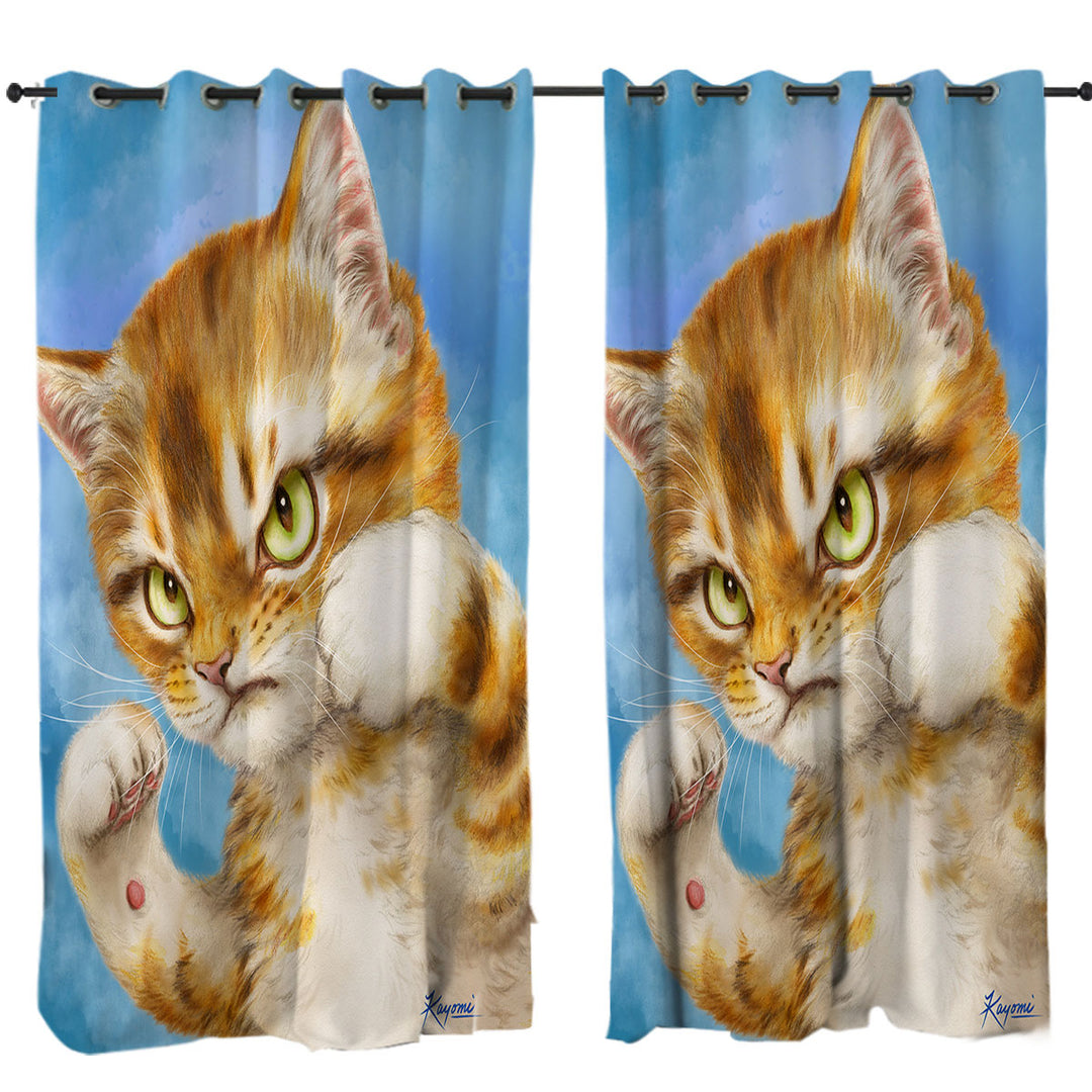 Cool Cat Designs the Fighter Kitten Drapes