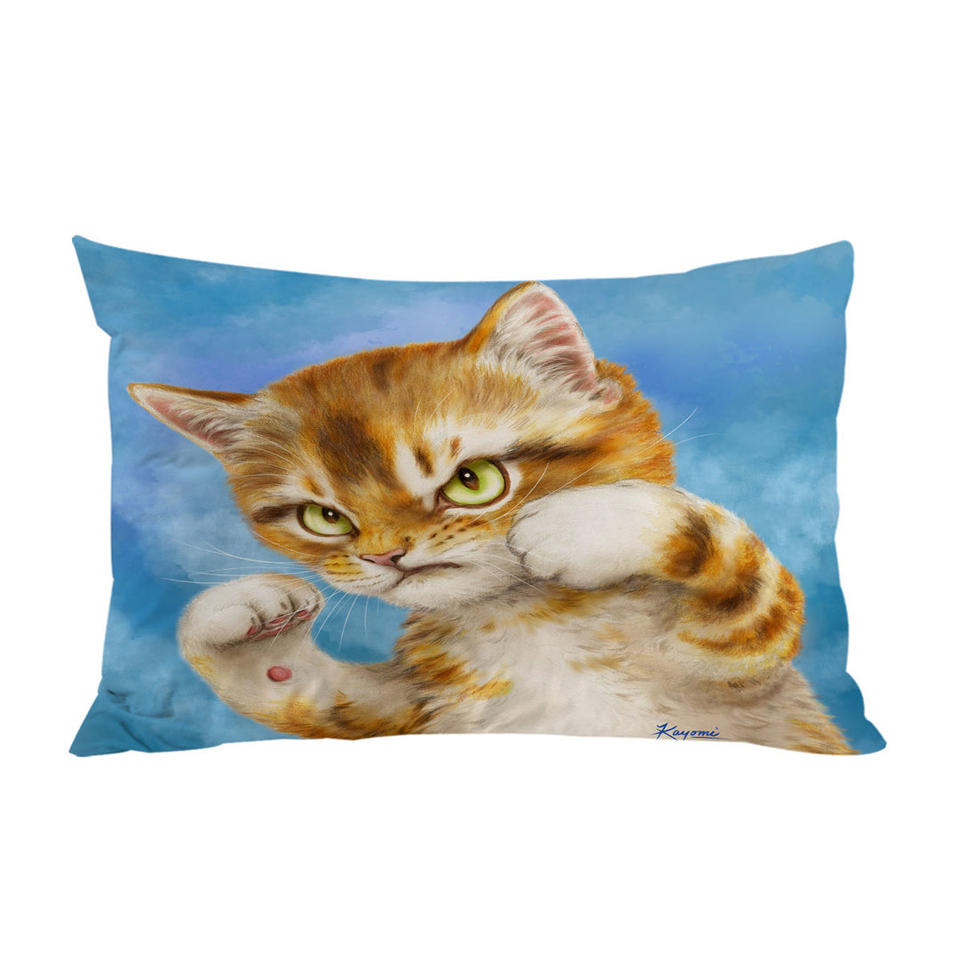 Cool Cat Designs the Fighter Kitten Pillowcase