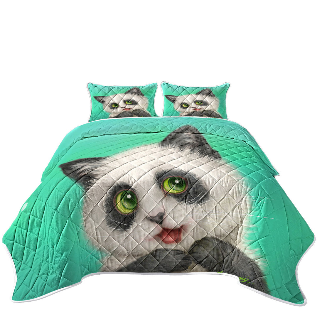 Cool Cats Art Paintings the Panda Kitten Quilts