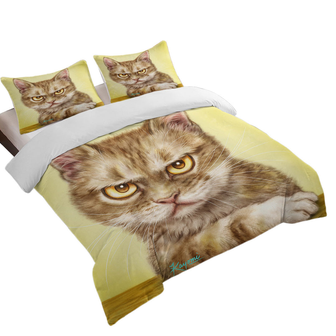 Cool Cats Art Serious Kitten Twin Duvet Covers