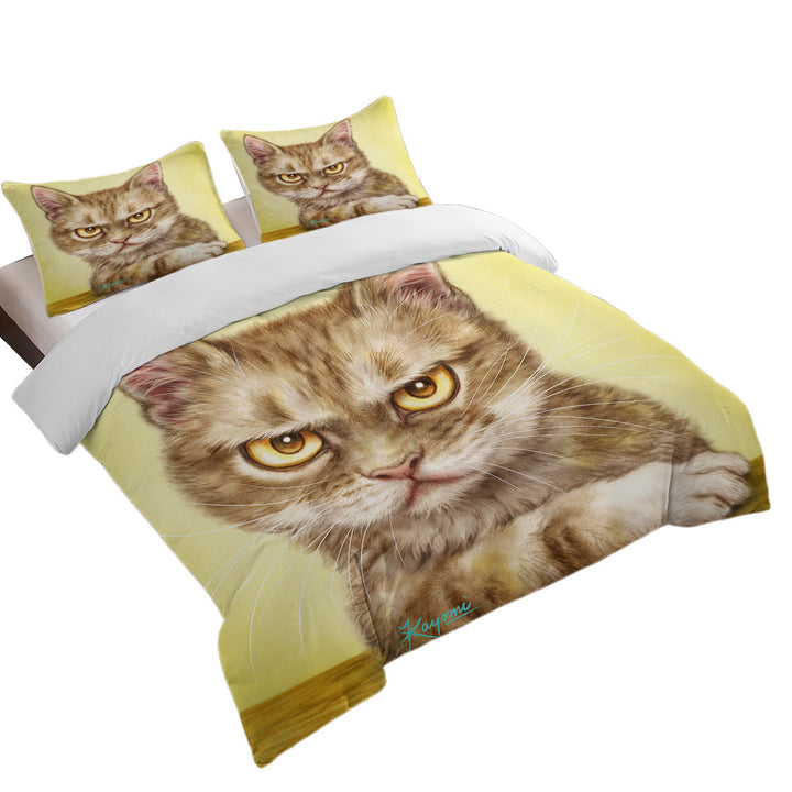 Cool Cats Art Serious Kitten Twin Duvet Covers