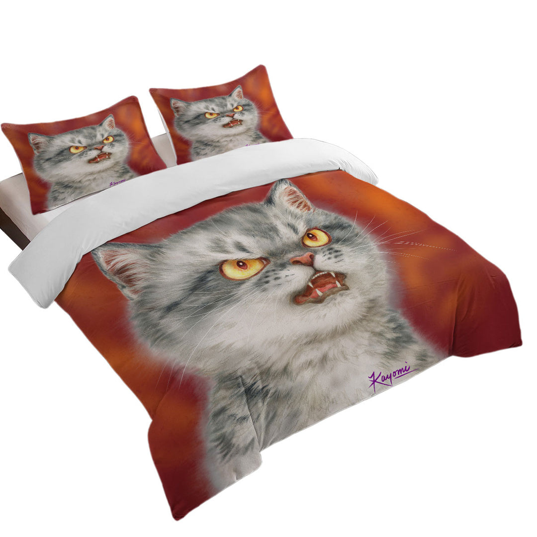 Cool Cats Designs Angry Furious Kitten Duvet Cover sale