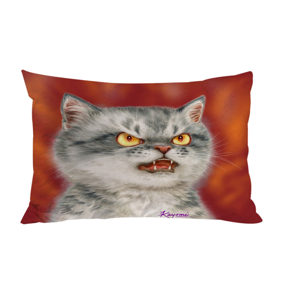 Cool Cats Designs Angry Furious Kitten Pillowcase