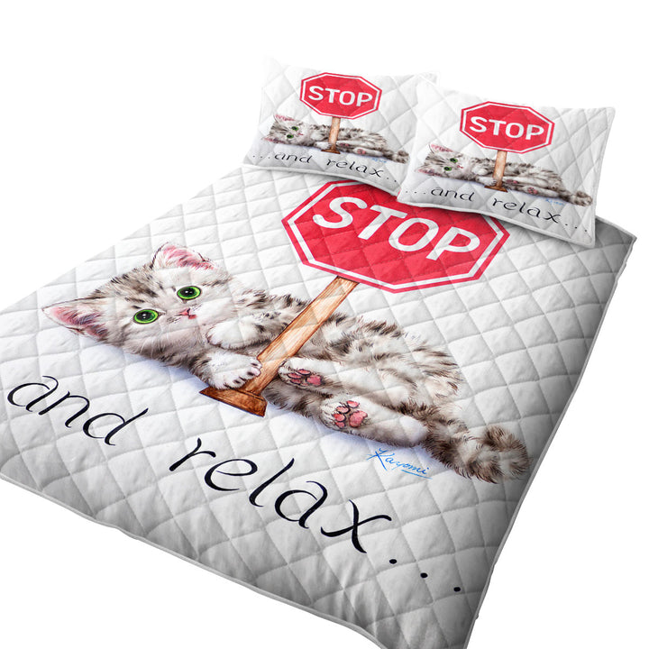 Cool Cats Encouraging Quote Cute Kitten Coverlets