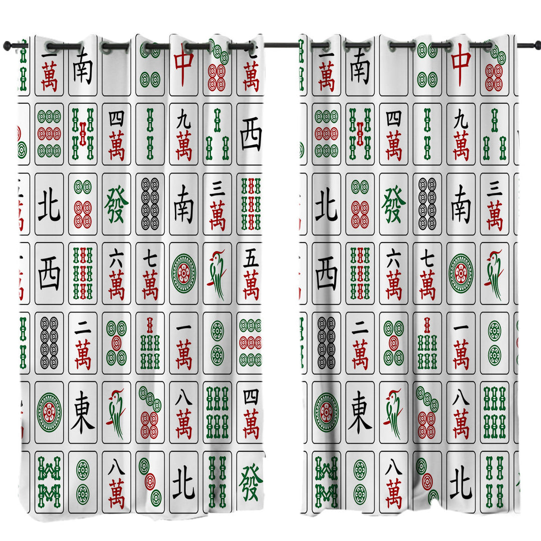 Cool Chinese Mahjong Tiles Curtains