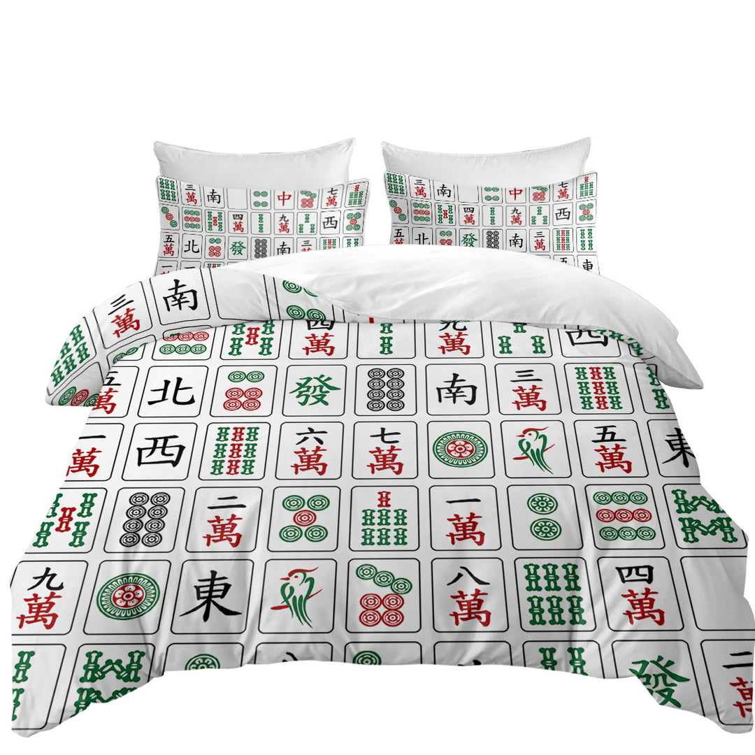 Cool Chinese Mahjong Tiles Twin Duvet Covers
