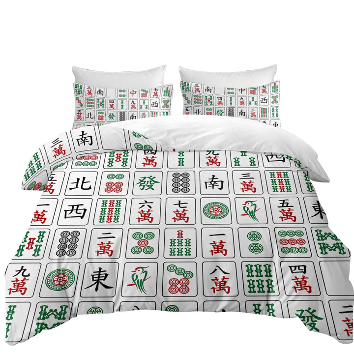 Cool Chinese Mahjong Tiles Twin Duvet Covers