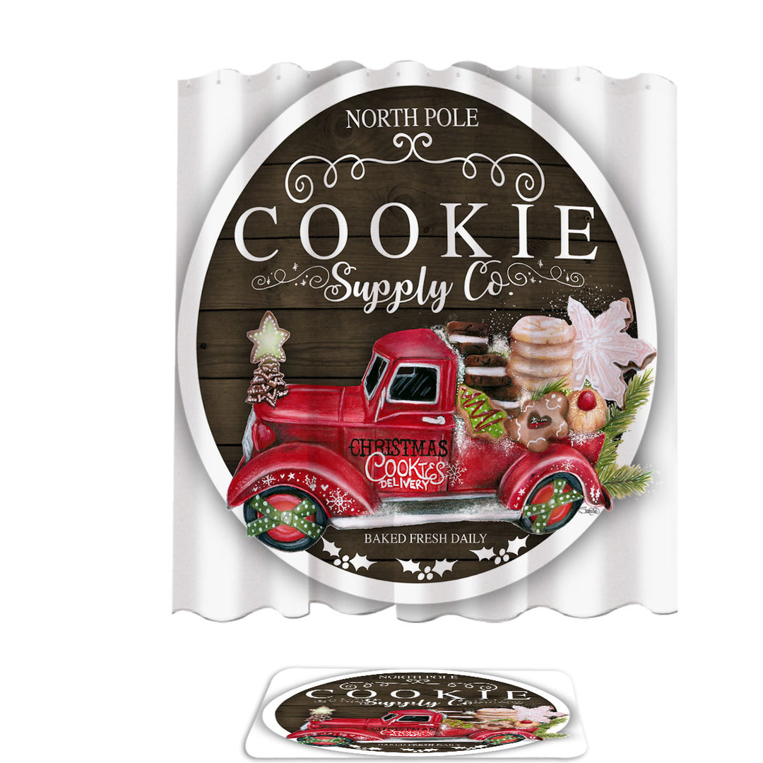 Cool Christmas Shower Curtains Truck Cookie Supply