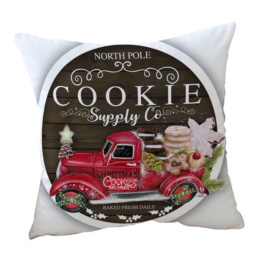 Cool Christmas Throw Pillows Truck Cookie Supply