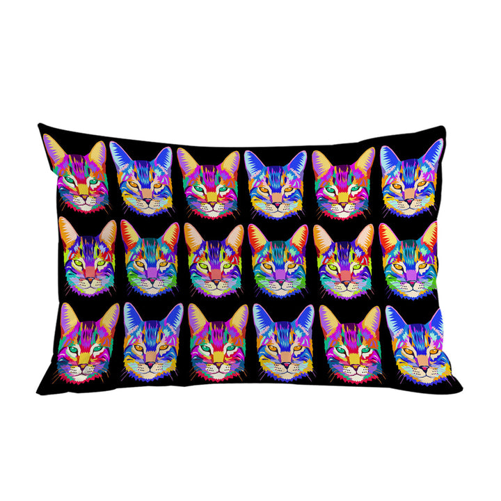 Cool Colorful Cat Face Pattern Pillowcases