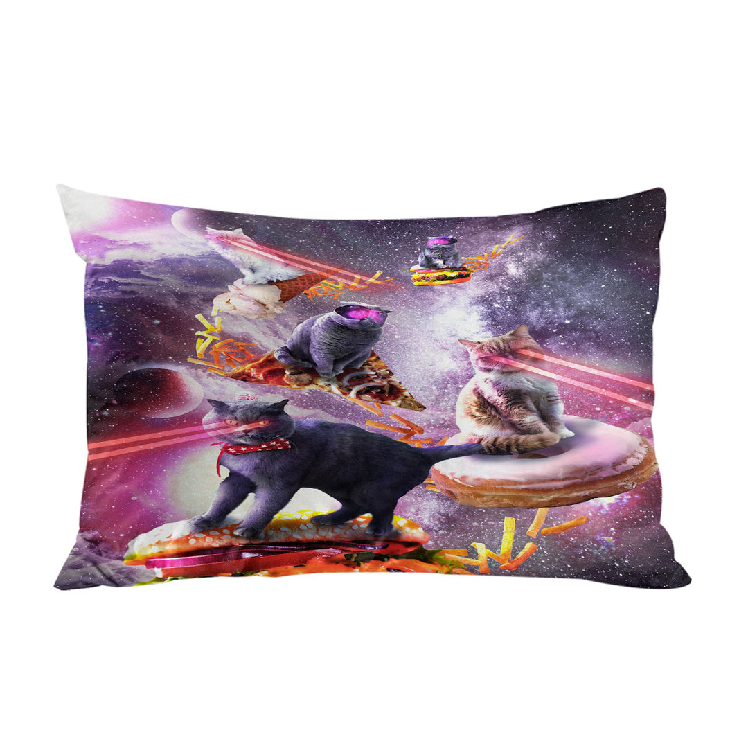 Cool Crazy Space Laser Cats Pillowcase