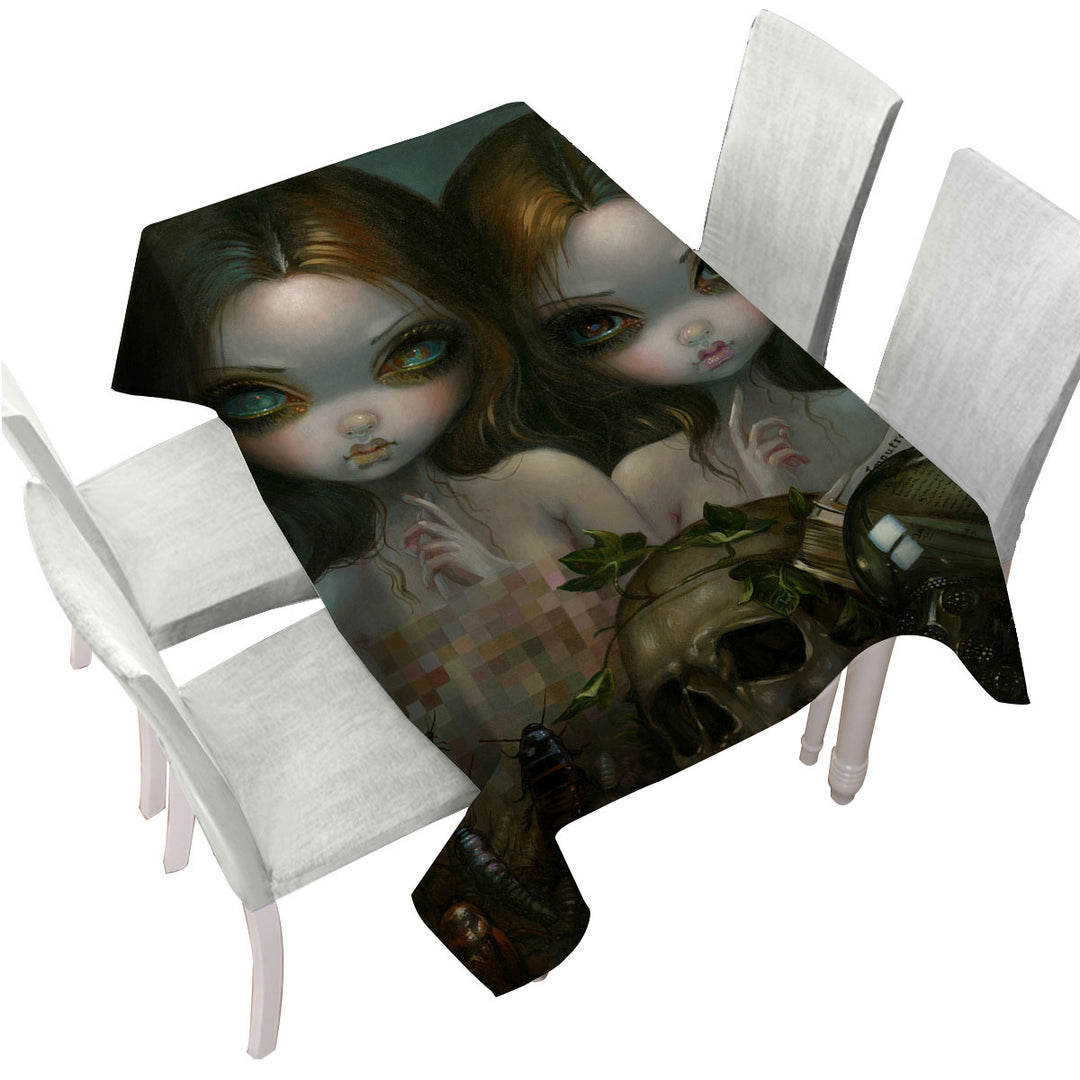 Cool Dark Art Allegory of Decay Tablecloths