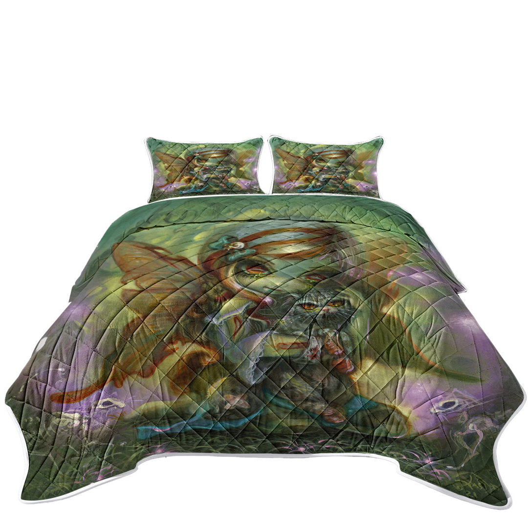Cool Dark Art My Zombie Kitty Dead Fairy and Cat Quilt shop near me