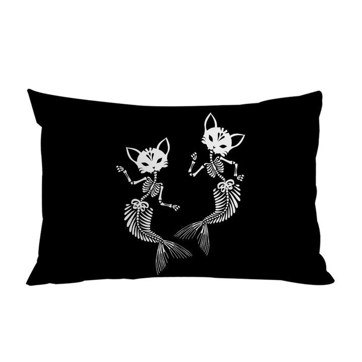 Cool Day of the Dead Mermaid Cat Skeletons Bed Covers