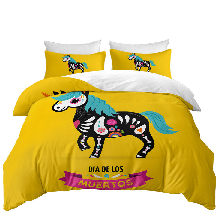 Cool Day of the Dead Unicorn Duvet Covers