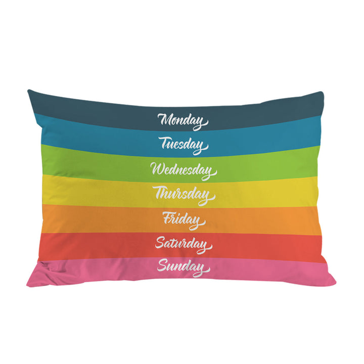 Cool Days of the Week Rainbow Flag Pillowcases