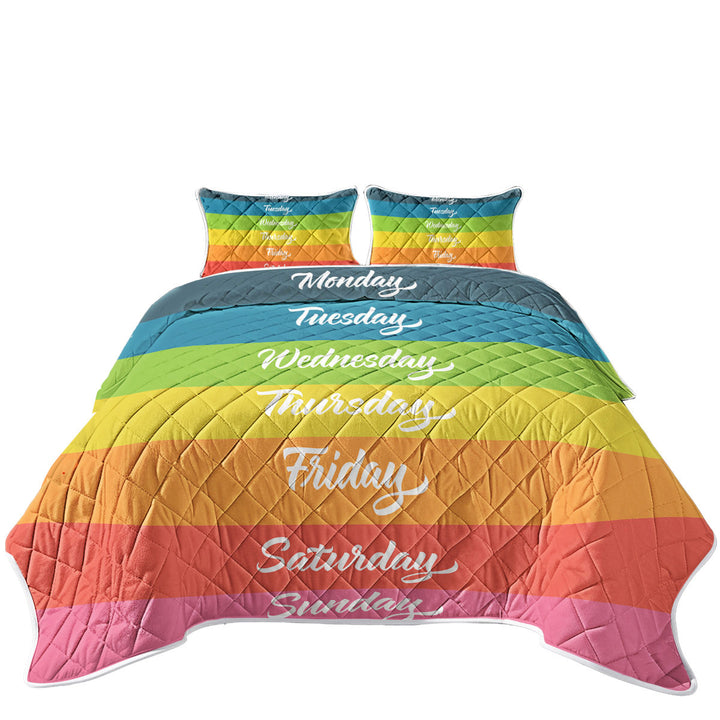 Cool Days of the Week Rainbow Flag Quilt
