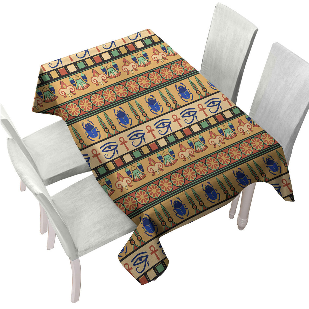 Cool Egyptian Symbols Pattern Tablecloths