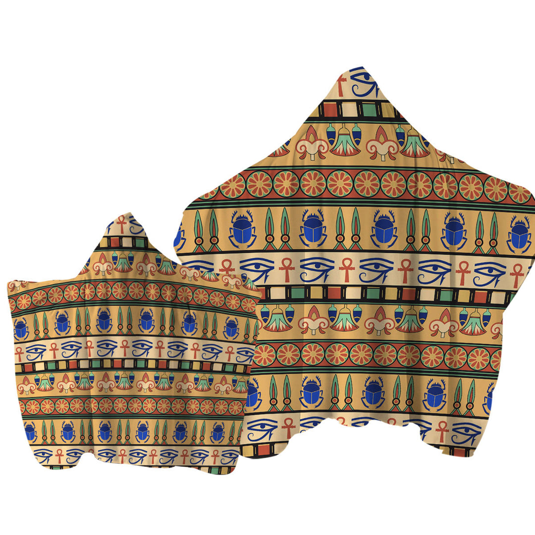 Cool Egyptian Symbols Pattern Towel Hoodie