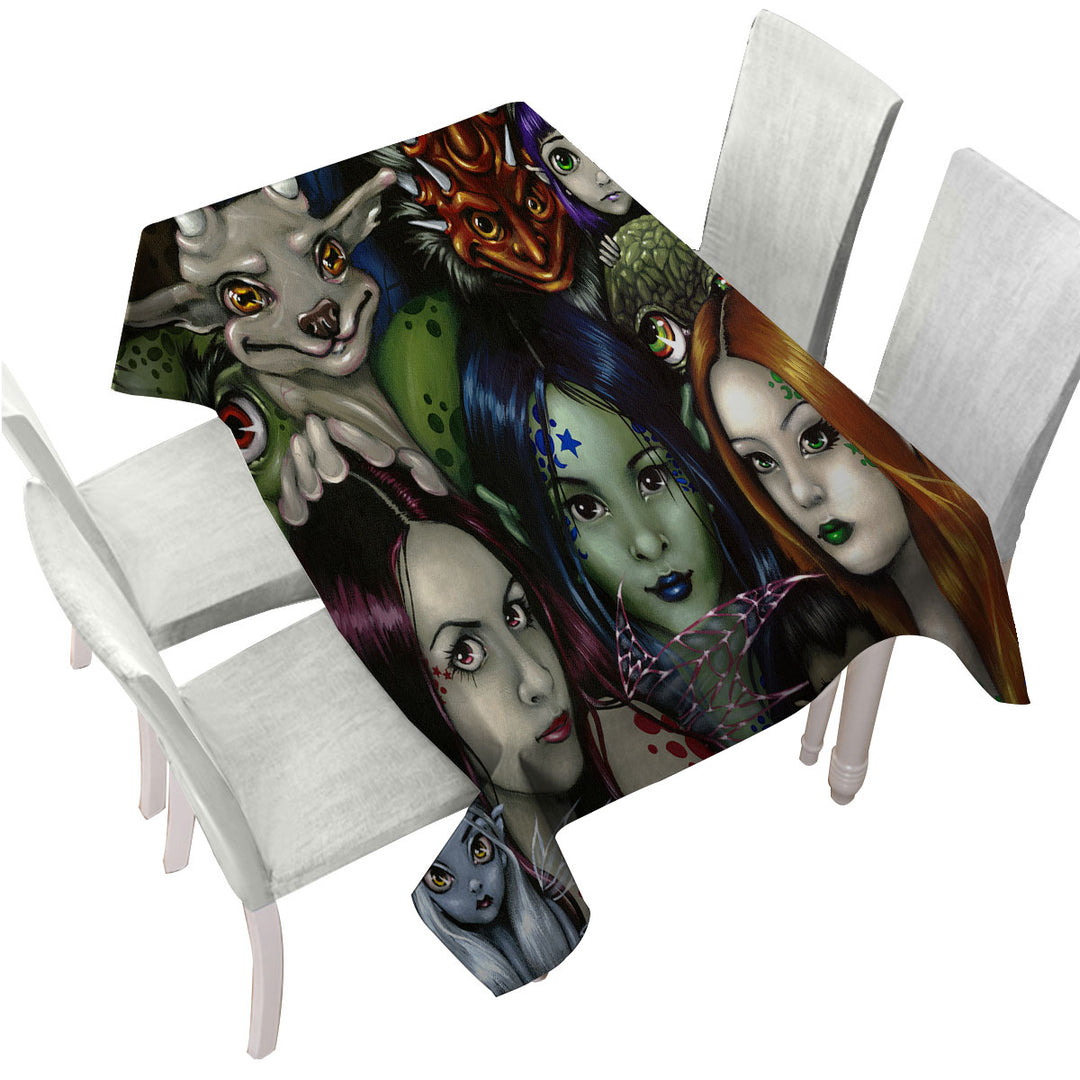Cool Faery Folk Alliance Fantasy Creatures Custom table cloth