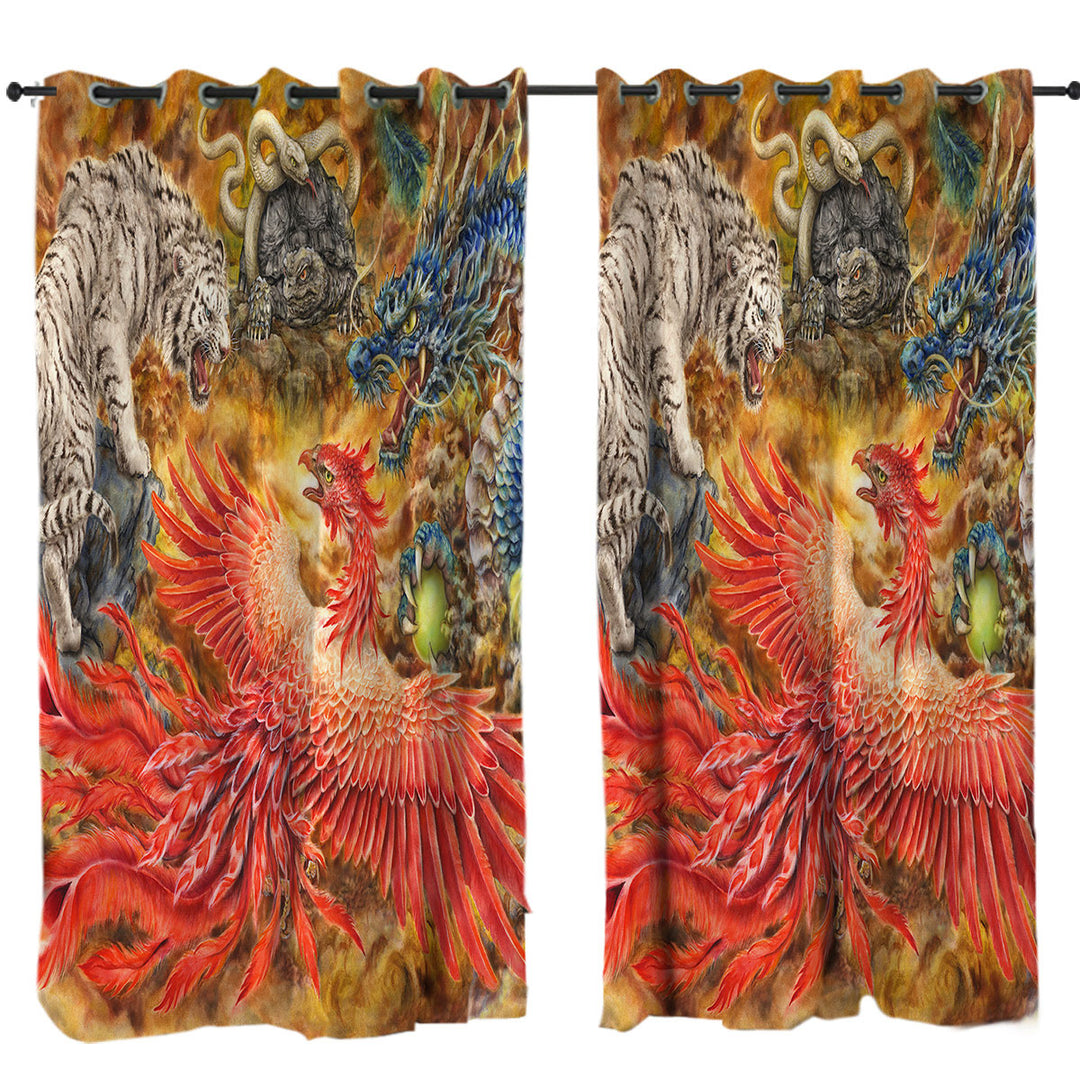Cool Fantasy Art Four Heavenly Beasts Drapery